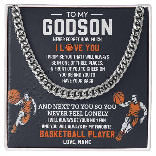 Basketball Gift Necklace for Godson – Message Card