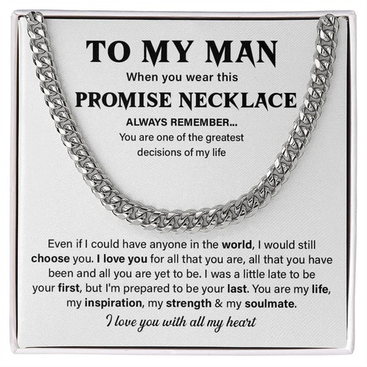 To My Man Promise Necklace – I Choose You Gift