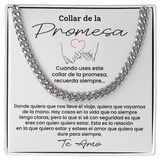 Collar de la Promesa - Regalo Perfecto para Novio, Esposo o Pareja, Mensaje de Amor Eterno para San Valentín y Aniversarios