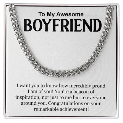 Proud Boyfriend Graduation Gift Chain