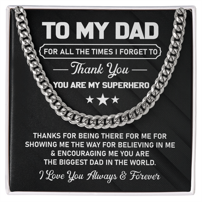 Dad Gift from Child with Superhero Keepsake Message