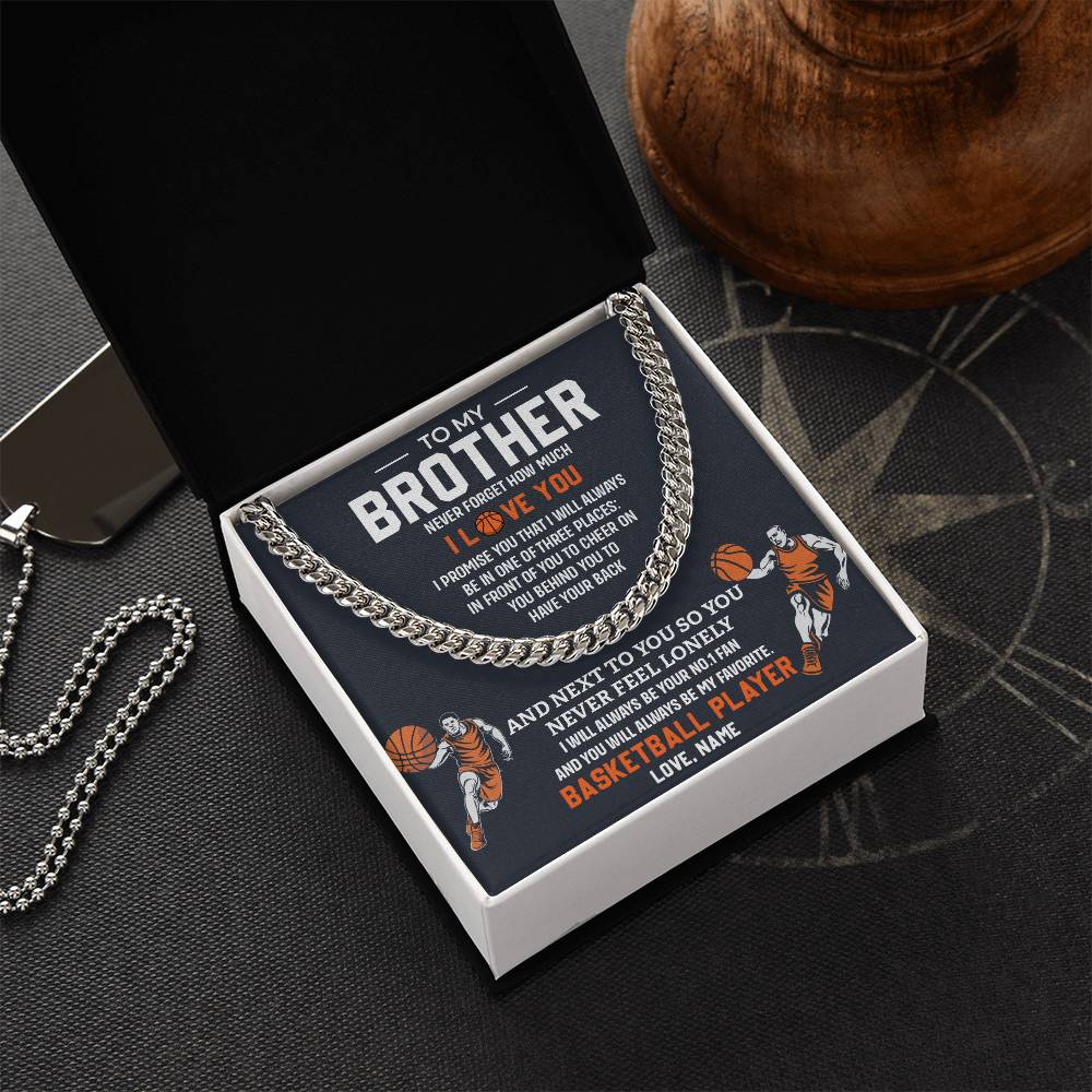 Basketball Necklace for Brother – Gift Message Card