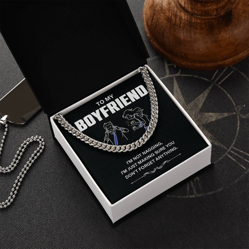 To My Boyfriend Necklace – Funny Gift with Message Card