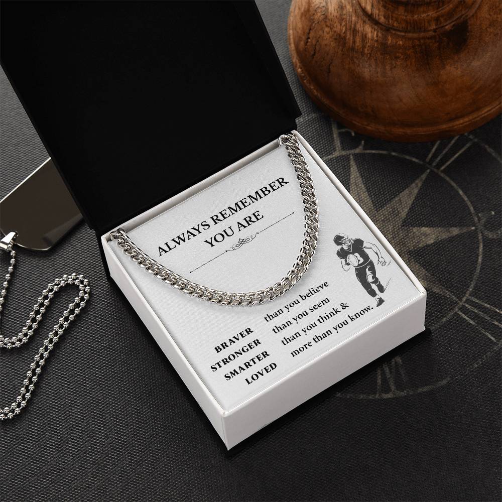 Football Necklace Gift for Boys – Motivational Card