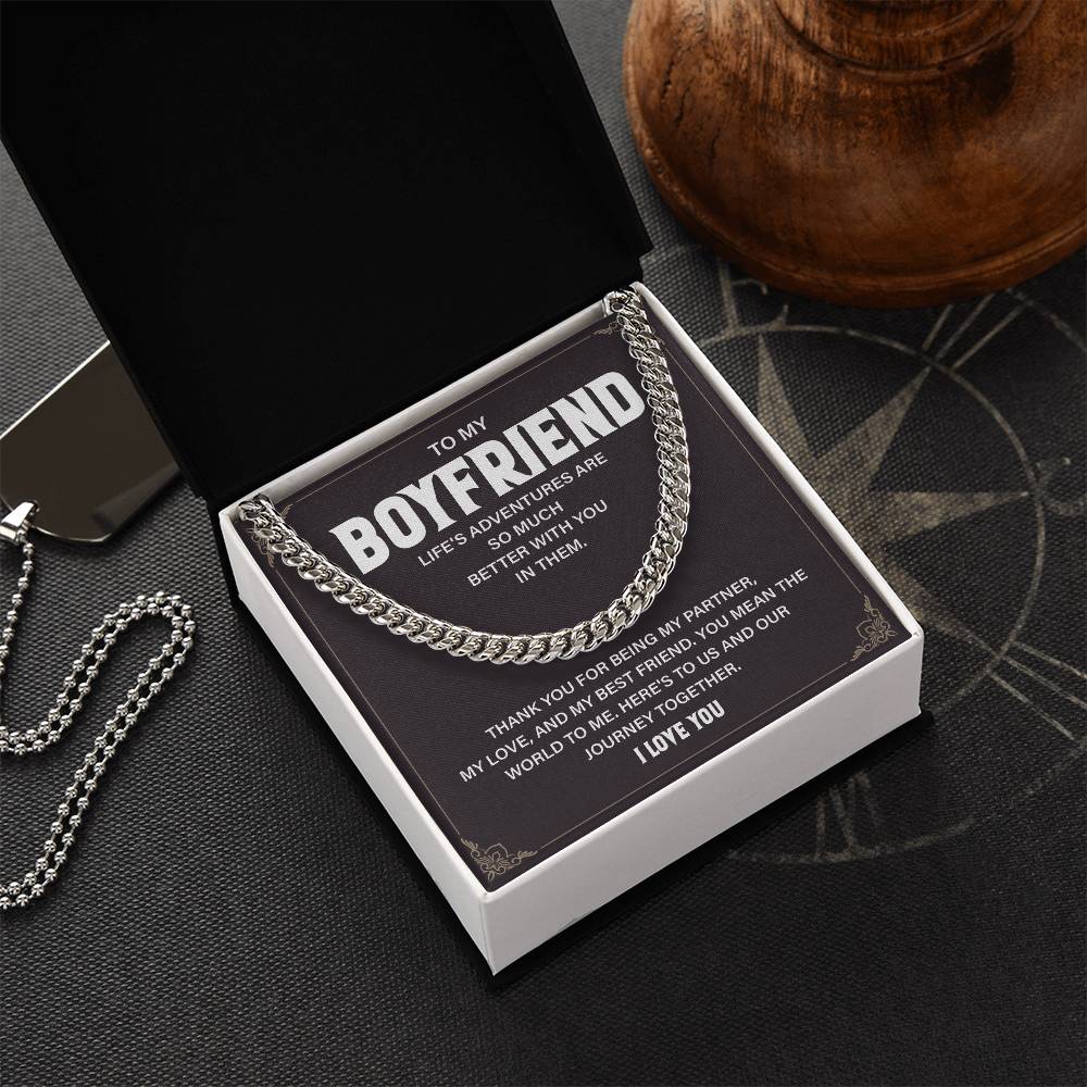Boyfriend Gift Necklace – Adventure Card & Box