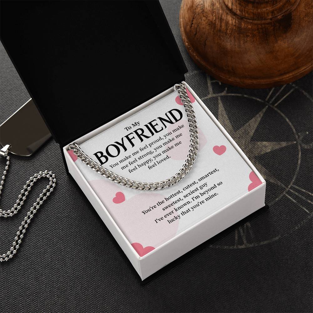 Cuban Chain Gift for Boyfriend with Message Card