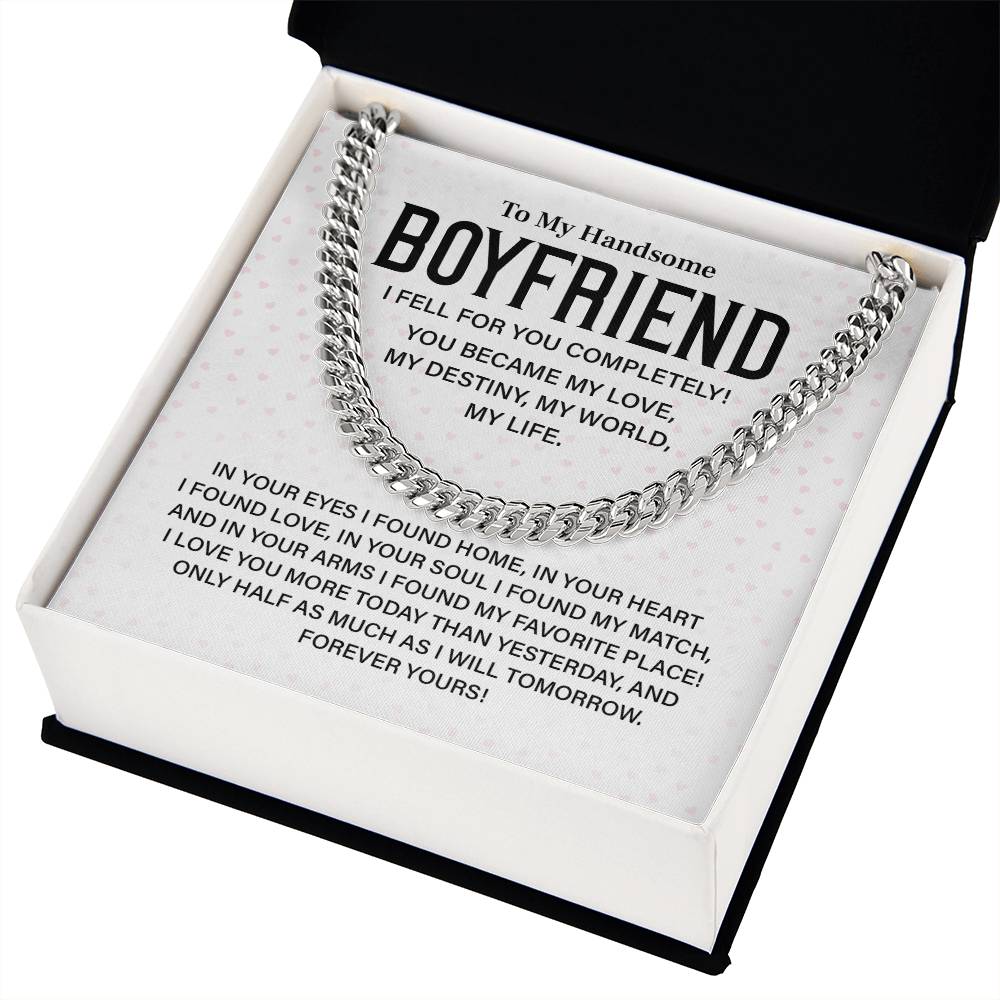 Romantic Boyfriend Cuban Chain Gift with Message Card