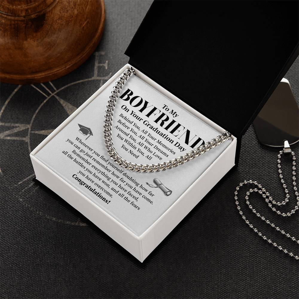 To My Boyfriend Graduation Necklace – Inspirational Gift