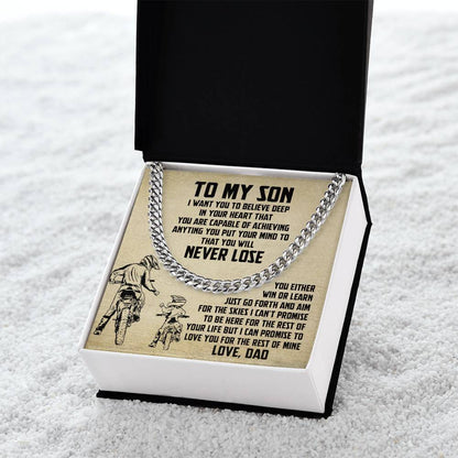 To My Son Win Or Learn love From Dad - Birthday Gifts With Sentimental Message Card