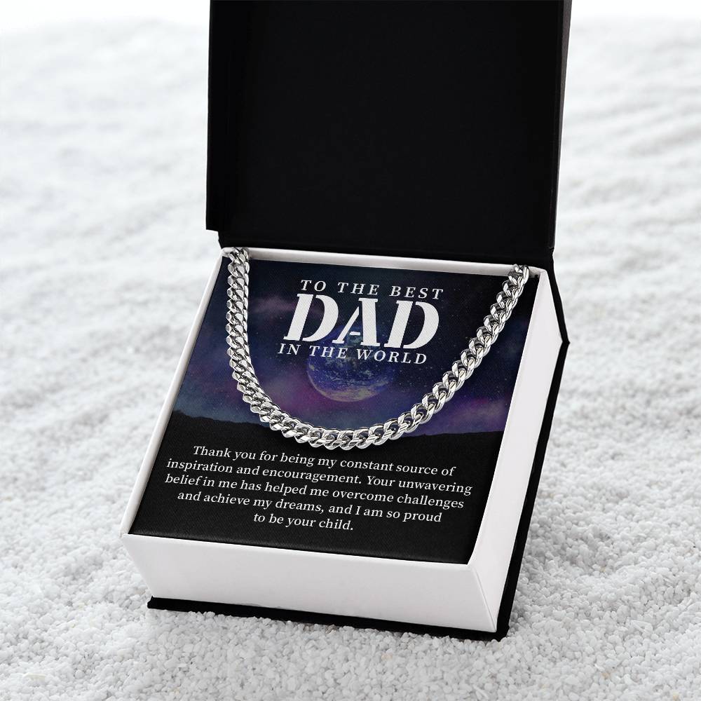 Dad Necklace Gift From Child With Inspirational Message