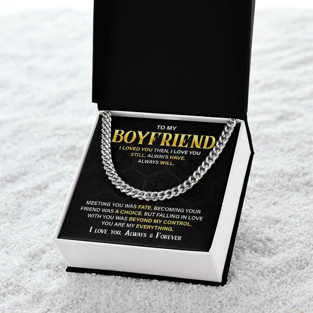 Boyfriend Gift Cuban Chain – Always Love You Message
