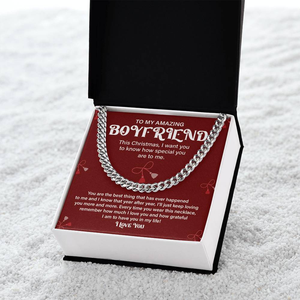 Christmas Gift for Boyfriend Cuban Chain & Card