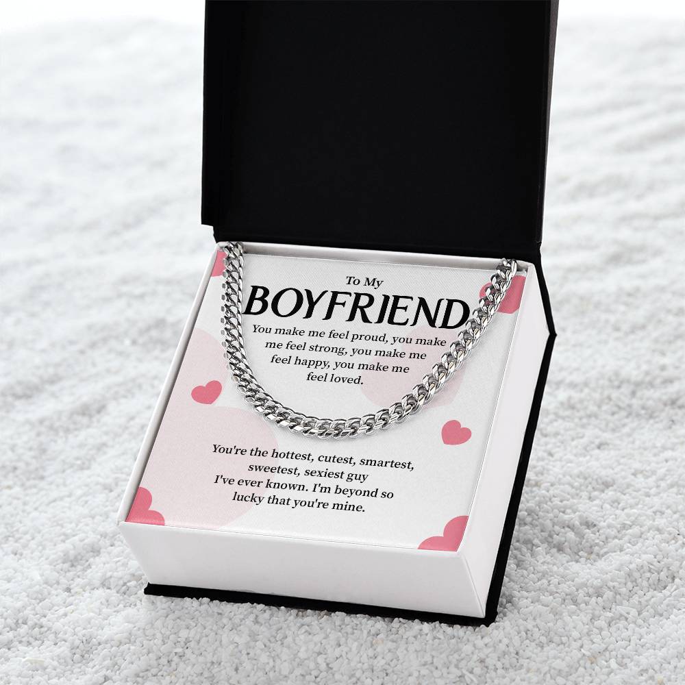 Cuban Chain Gift for Boyfriend with Message Card