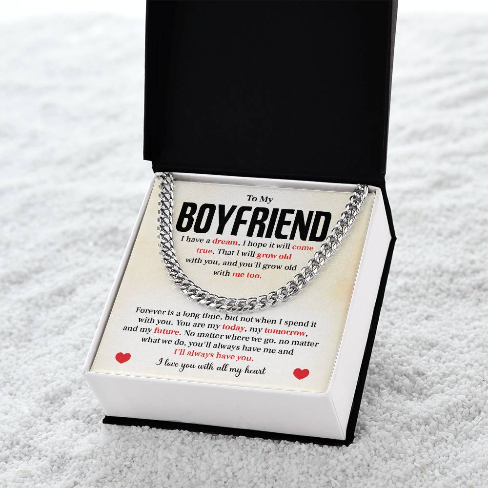 Cuban Link Chain Necklace Gift for Him with Gift Box
