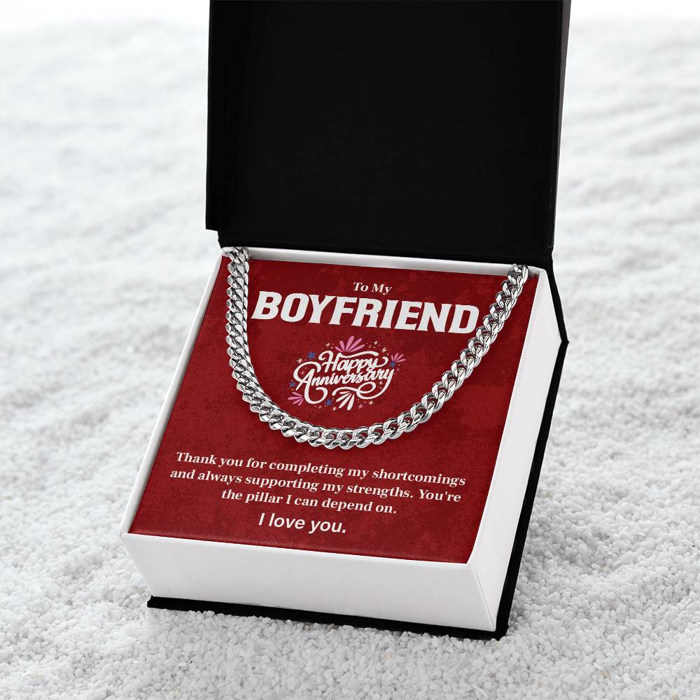 Anniversary Cuban Chain for Boyfriend with Card