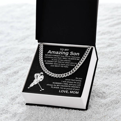 To My Amazing Son Never Forget That How Much I Love You - Stainless Steel Cuban Link Chain For Man