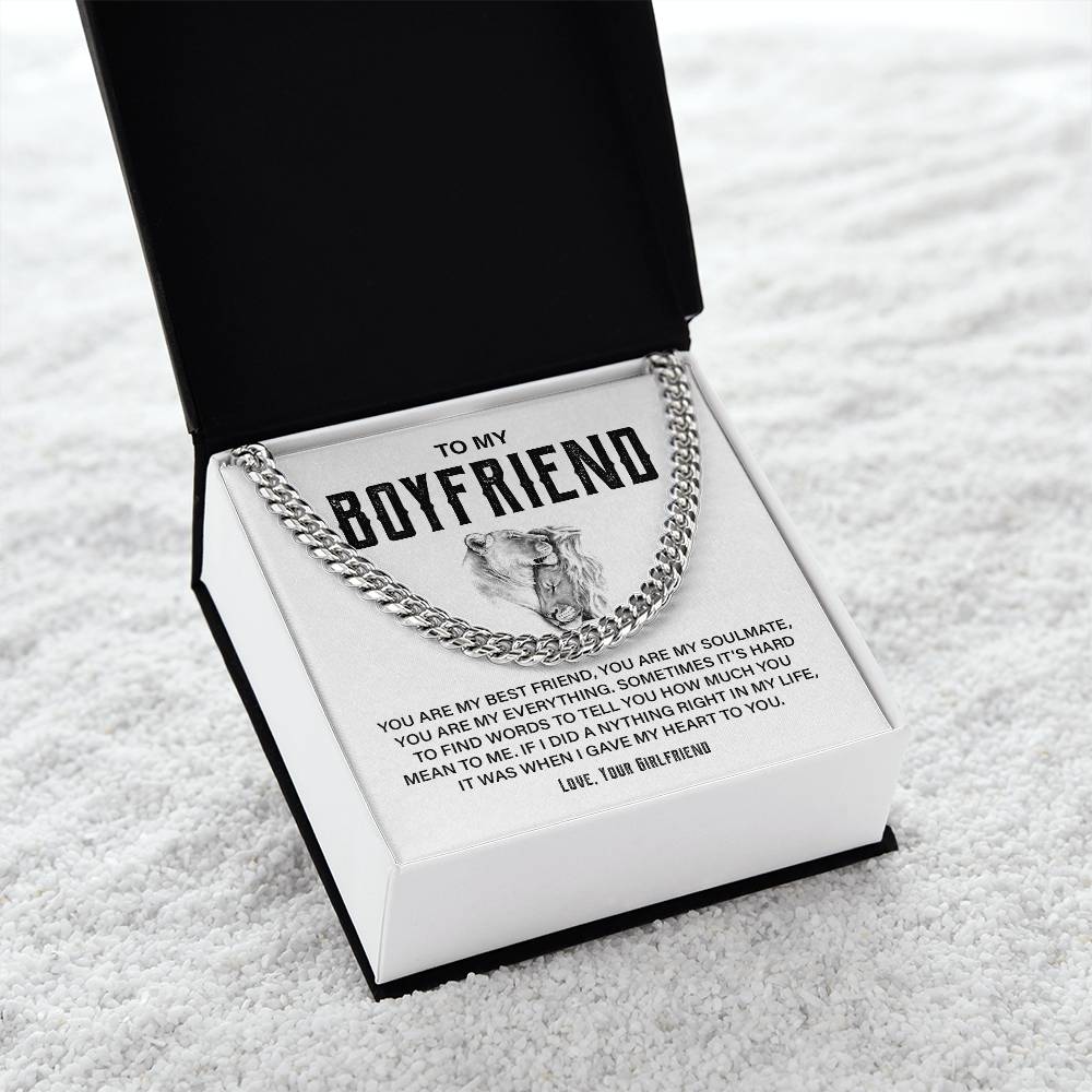 Boyfriend Cuban Chain Necklace – Gift Box Included