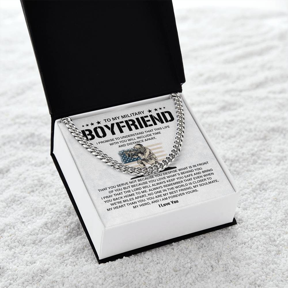 Military Boyfriend Necklace with Message Card