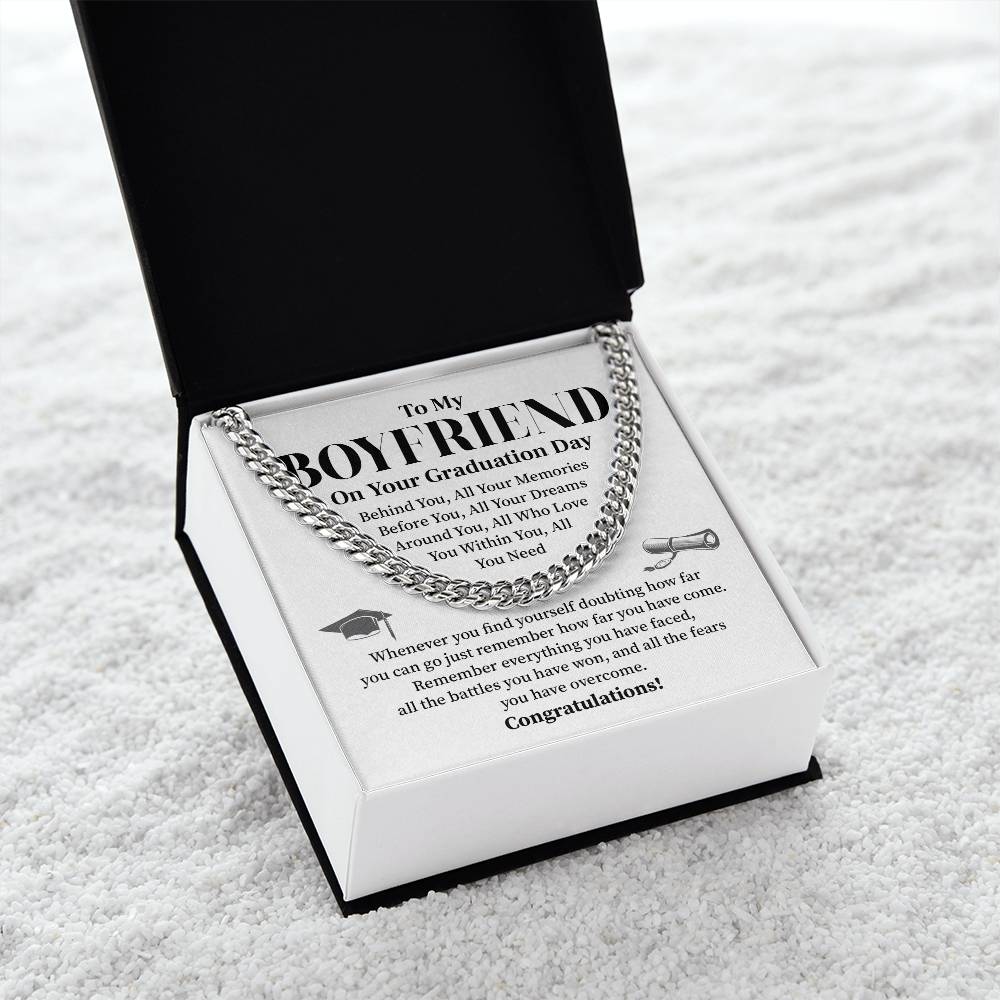 To My Boyfriend Graduation Necklace – Inspirational Gift