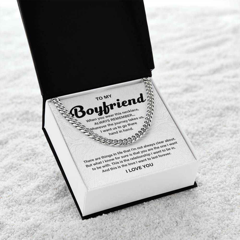Romantic Cuban Chain for Boyfriend with Gift Box