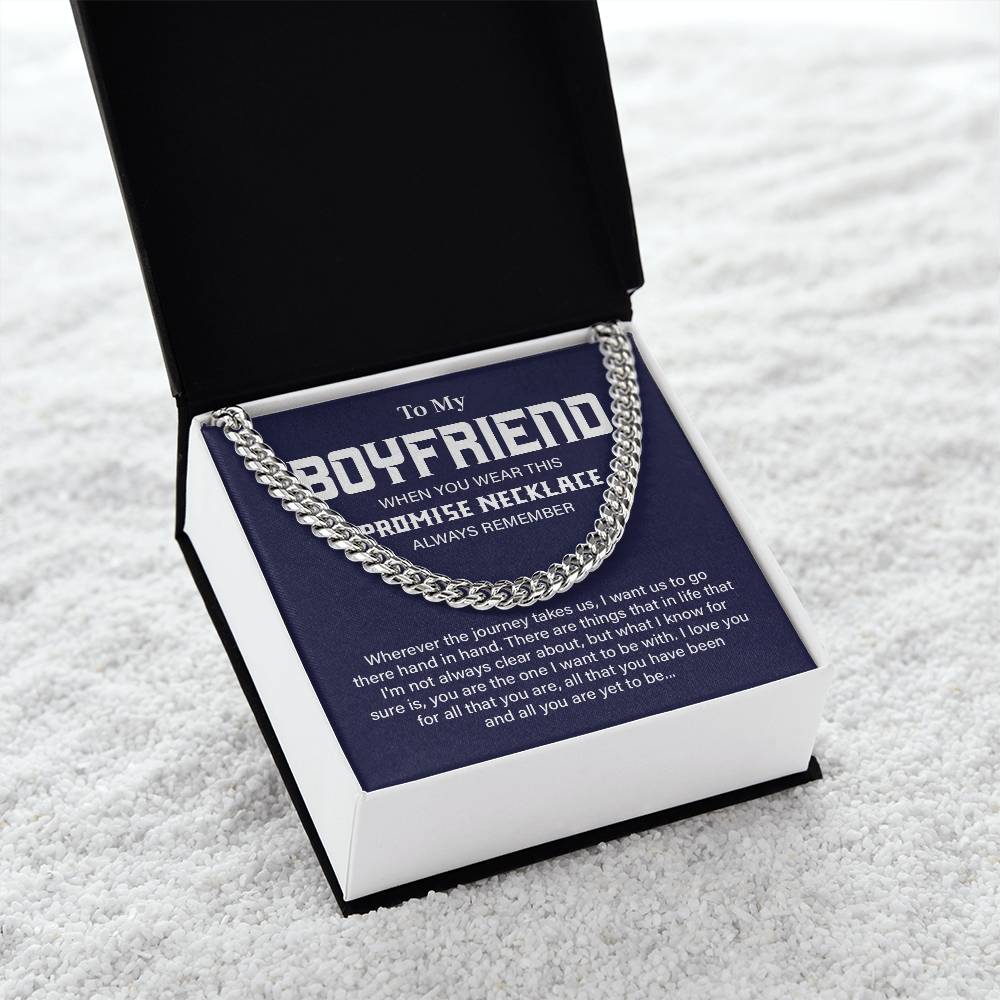 Boyfriend Cuban Chain Promise Necklace with Gift Box