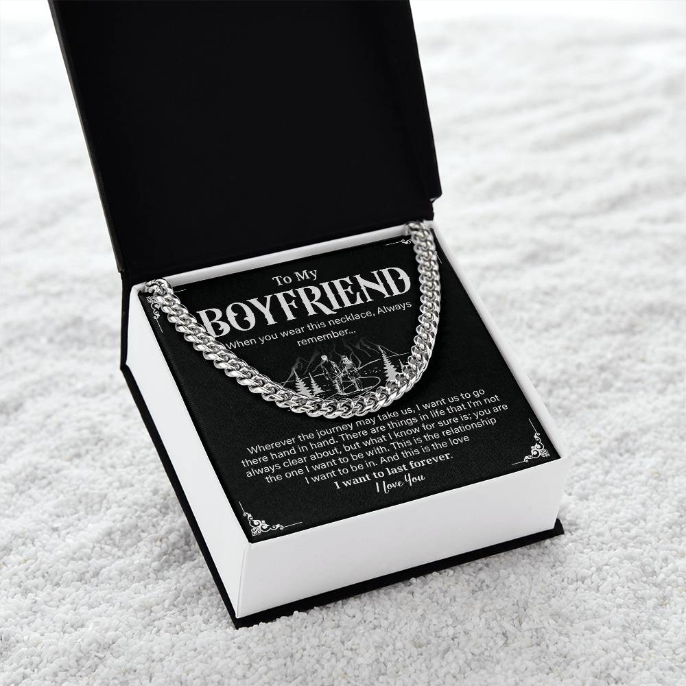 Cuban Link Necklace Gift for Boyfriend with Gift Box