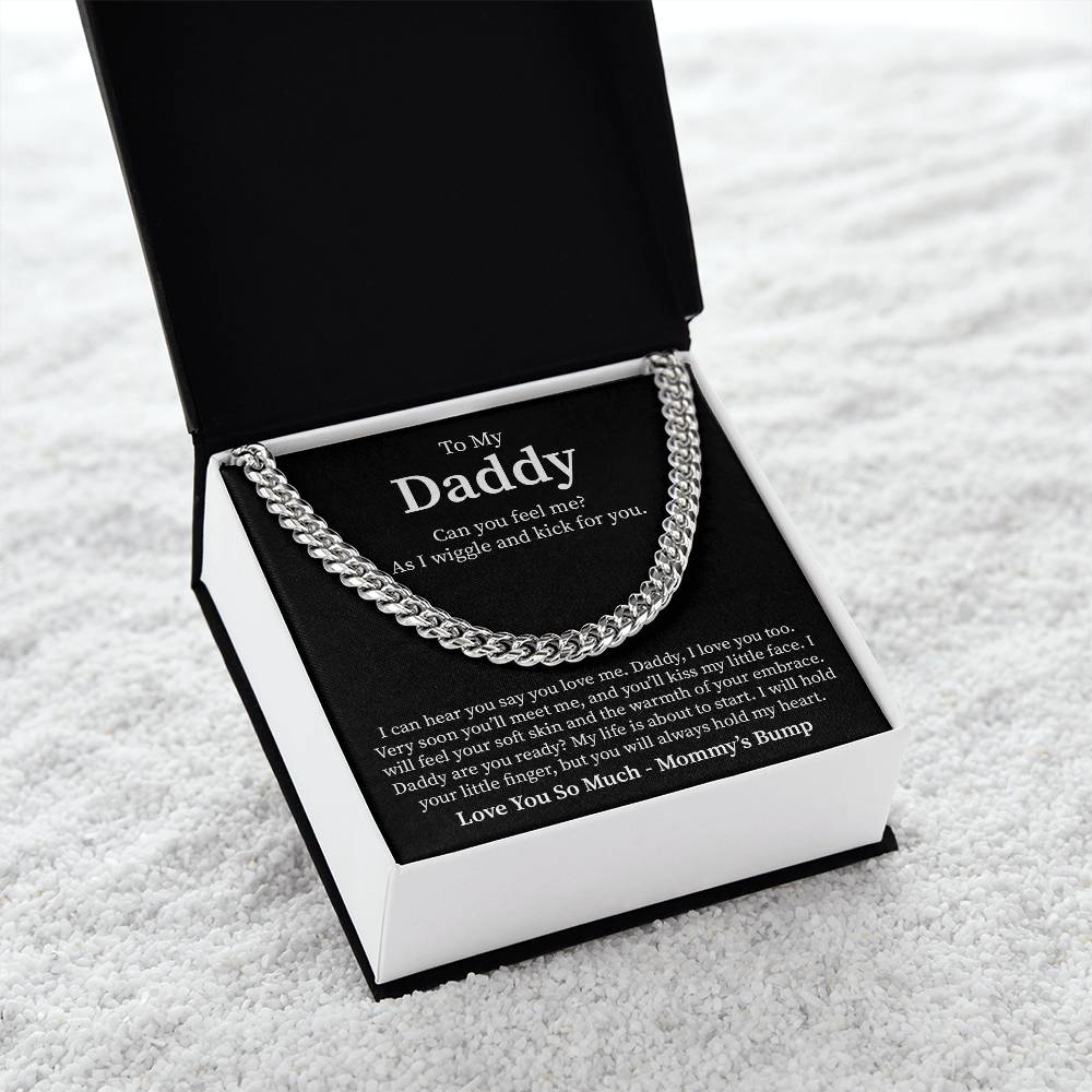 New Dad Necklace Gift From Baby Bump With Message Card