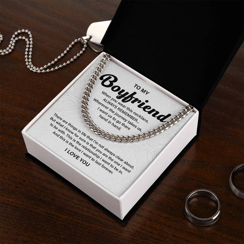 Romantic Cuban Chain for Boyfriend with Gift Box