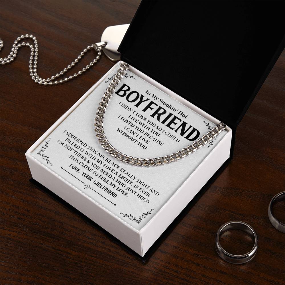 Cuban Chain Gift for Boyfriend with Message Card