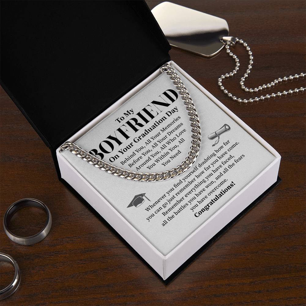 To My Boyfriend Graduation Necklace – Inspirational Gift