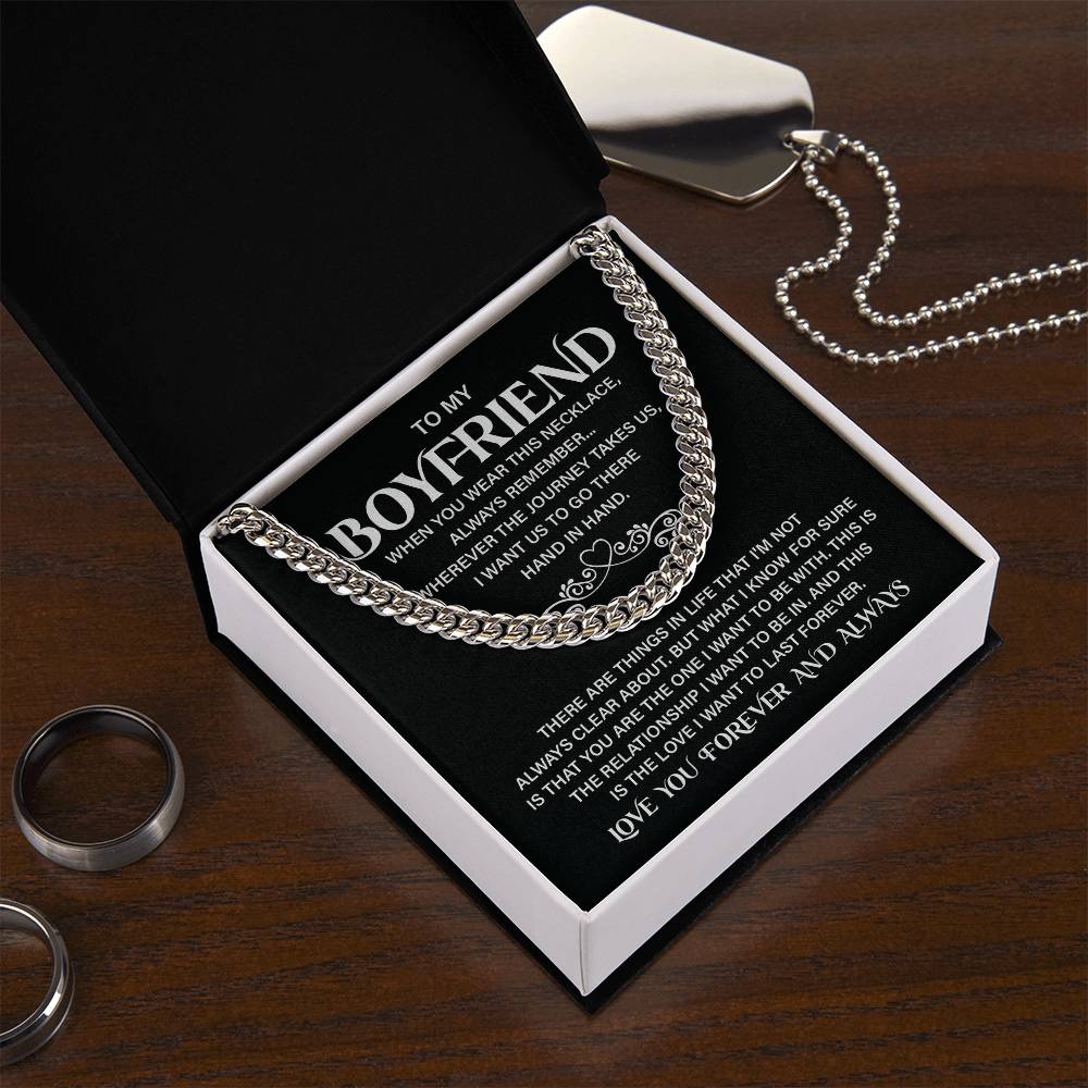 Boyfriend Cuban Chain Gift with Message Card