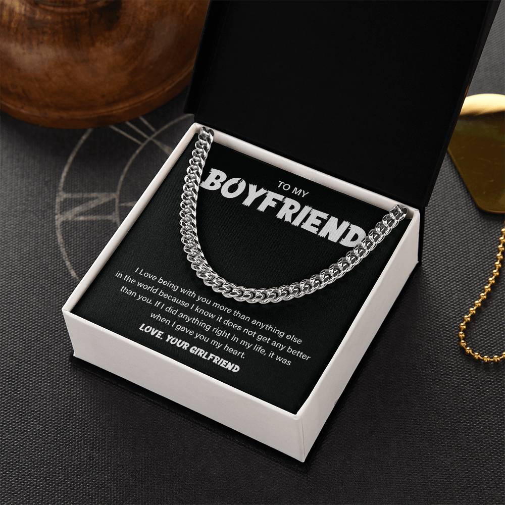 Boyfriend Chain Necklace Gift – Heart Message Card