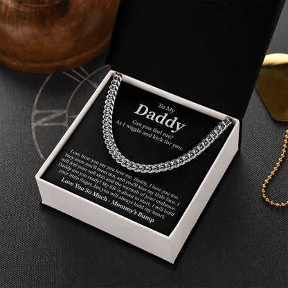New Dad Necklace Gift From Baby Bump With Message Card