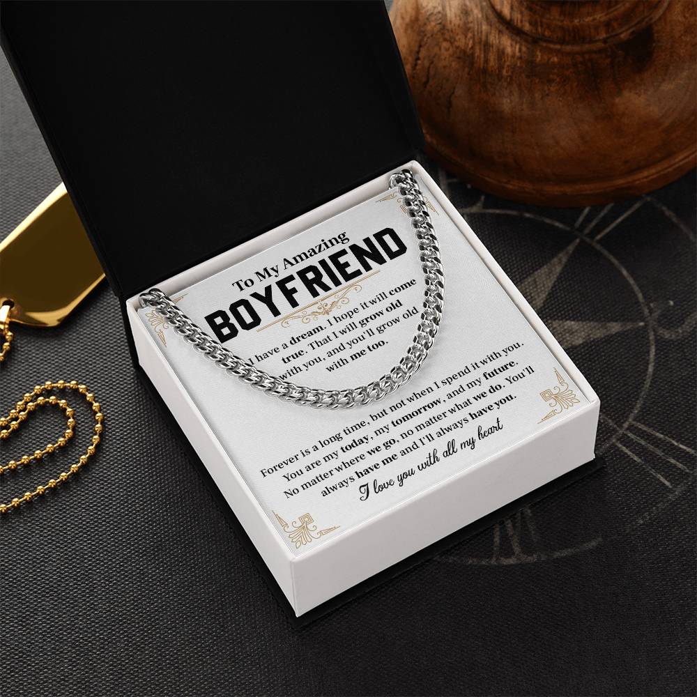 Romantic Gift for Boyfriend – Necklace & Card Set