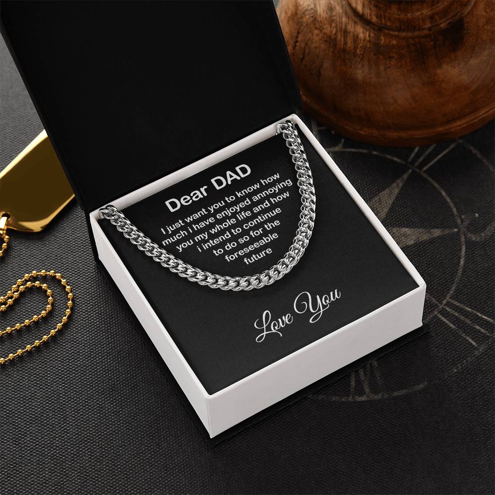Funny Gift for Dad from Daughter or Son – King Chain with Sarcastic Message