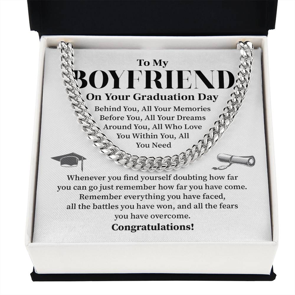 To My Boyfriend Graduation Necklace – Inspirational Gift