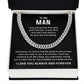 Cuban Chain Necklace Gift for Man with Love Message Card
