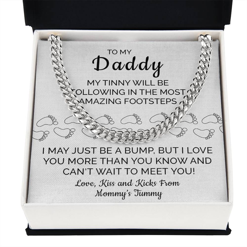 Dad Necklace Gift From Baby Bump With Lovely Message Card