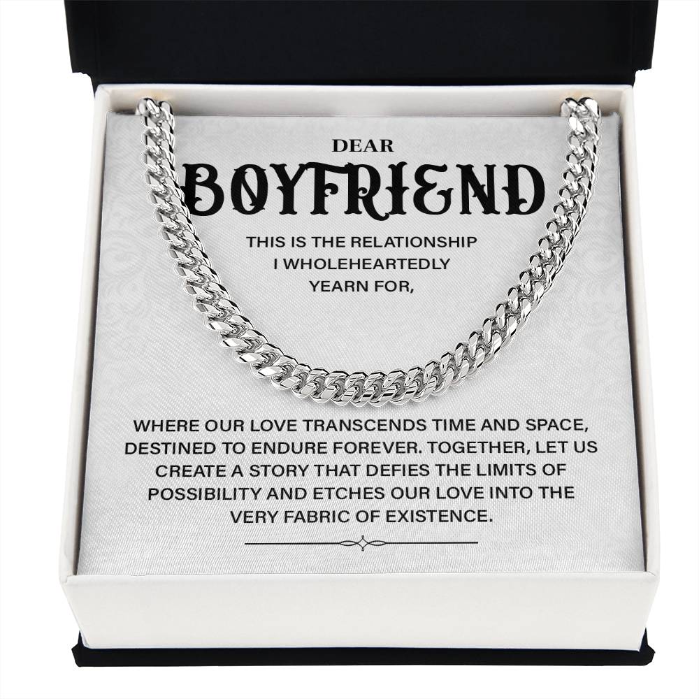 Romantic Cuban Chain Gift for Boyfriend – Love Card