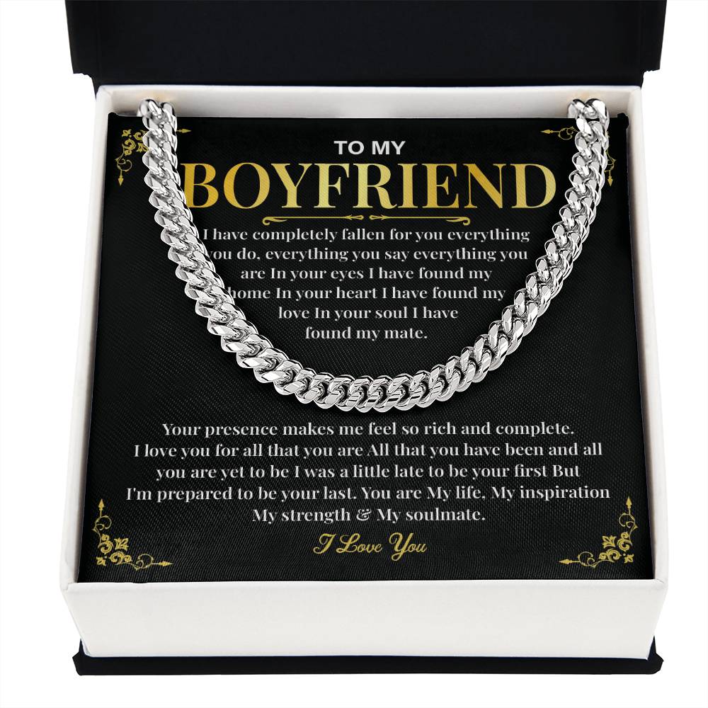 Cuban Chain Gift for Boyfriend – Love Message Card
