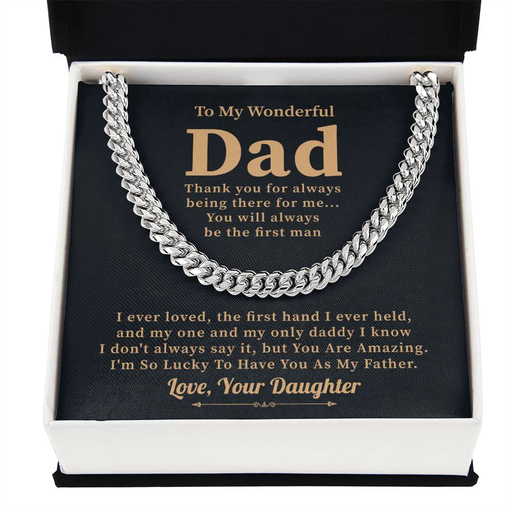 Dad Necklace Gift from Daughter with Heartfelt Message