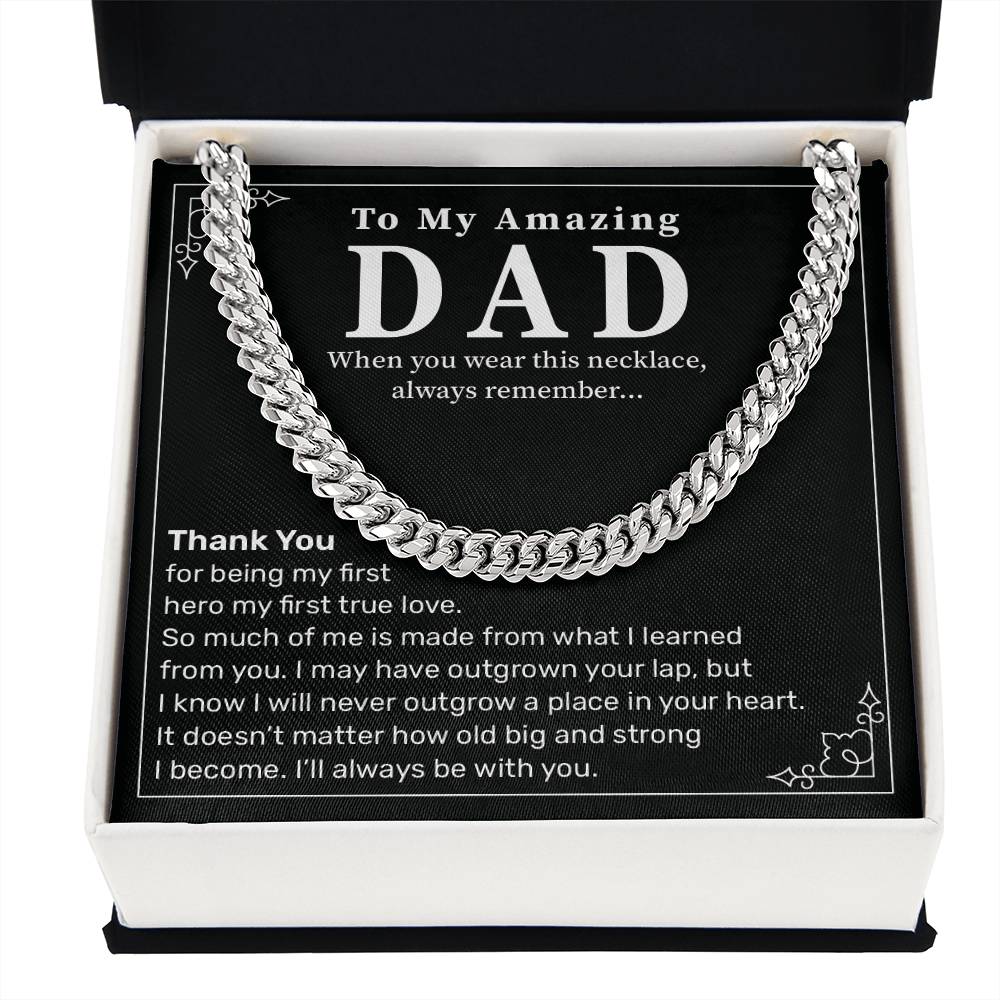 Dad Necklace Gift from Daughter with Emotional Message
