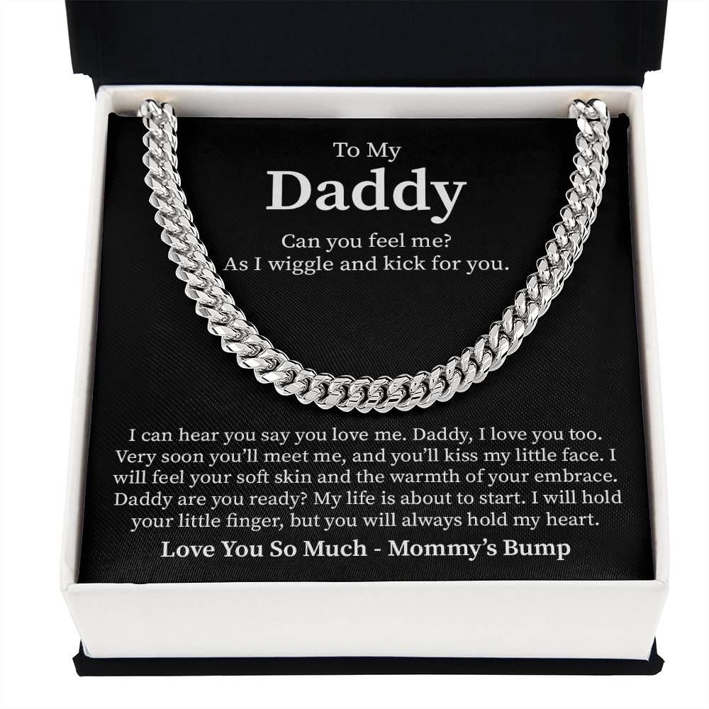 New Dad Necklace Gift From Baby Bump With Message Card