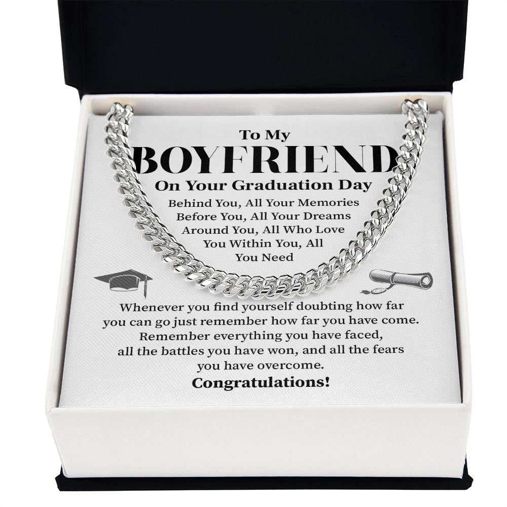 To My Boyfriend Graduation Necklace – Inspirational Gift