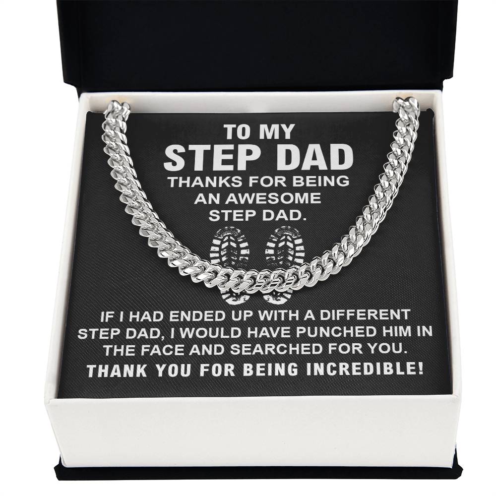 Stepdad Cuban Chain Necklace Gift With Heartfelt Note