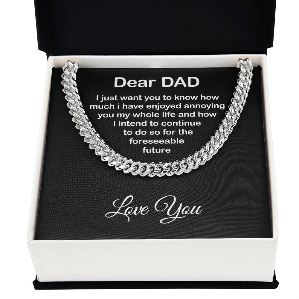 Funny Gift for Dad from Daughter or Son – King Chain with Sarcastic Message