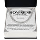 Cuban Chain Necklace Gift for Boyfriend with Message