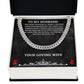 Husband Cuban Chain Necklace Gift from Wife – Stainless Steel Chain with Heartfelt Message Card