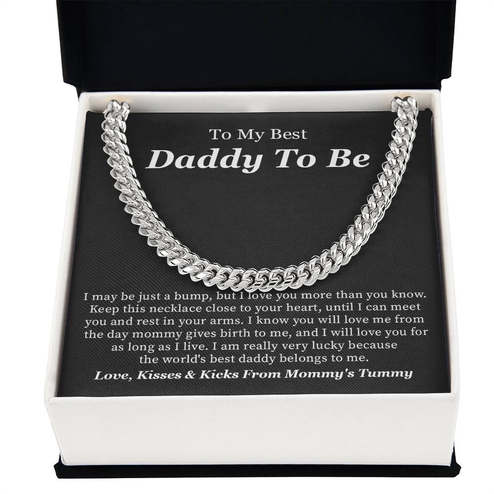 Daddy to Be Necklace Gift from Bump with Love Message