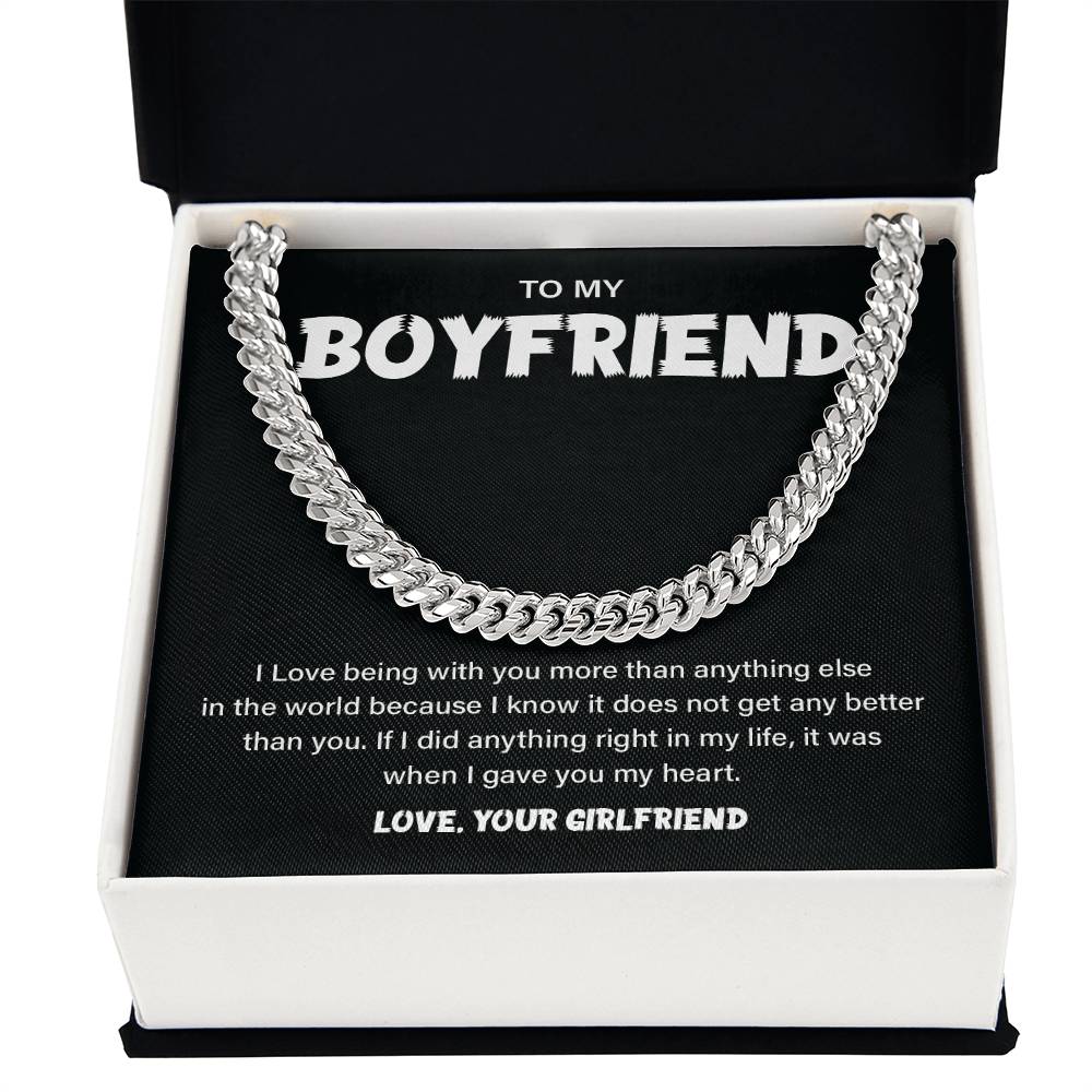 Boyfriend Chain Necklace Gift – Heart Message Card